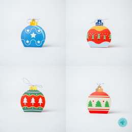CAJITAS ADORNOS DE NAVIDAD 7X5X11CM (12UND) ESFERAS