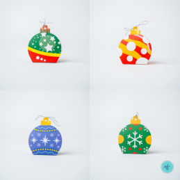CAJITAS ADORNOS DE NAVIDAD 7X5X11CM (12UND) ESFERAS