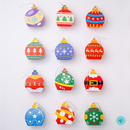 CAJITAS ADORNOS DE NAVIDAD 7X5X11CM (12UND) ESFERAS