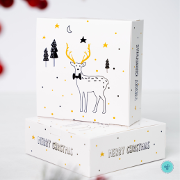 CAJA NAVIDAD CUADRADA RENO, PB006 14x14x5cm (6UND)
