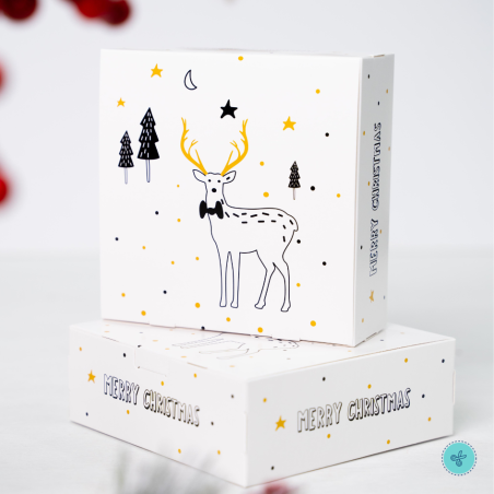 CAJA NAVIDAD CUADRADA RENO, PB006 14x14x5cm (6UND)