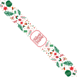 LISTON DECORATIVO OBSQ FELICES FIESTAS TIPIC 31.5X3.5"-20UND