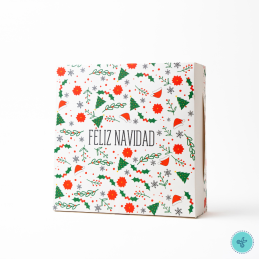 CAJA NAVIDAD, CUADRADA 9 3/4 x 9 3/4 x 3 1/2" (12UND)