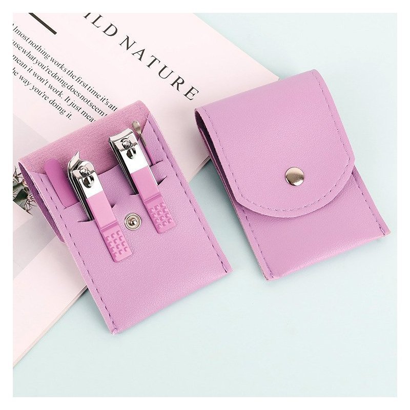 SET MINI SPA DE BOLSILLO LILA 4 PIEZAS + ESTUCHE