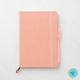 LIBRETA DE RAYAS CORAL Y BOLIGRAFO 8.5" X 5.5"
