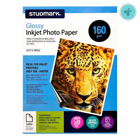 PAPEL FOTOGRAFICO STUDMARK 160g CARTA - 20 HOJAS
