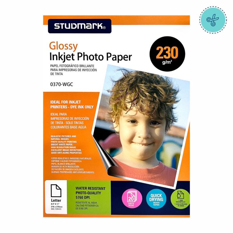 PAPEL FOTOGRAFICO STUDMARK 230g CARTA - 20 HOJAS