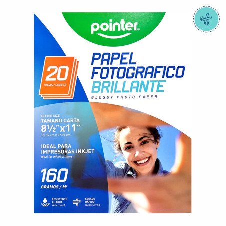 PAPEL FOTOGRAFICO POINTER 160g CARTA - 20 HOJAS