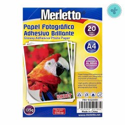 PAPEL FOTOGRAFICO ADHESIVO MERLETTO 135g A4 - 20 HOJAS
