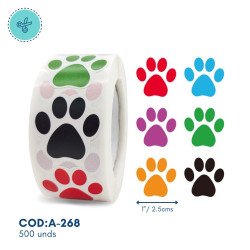 STICKERS HUELLITAS, A-268, 500 UND, 1"