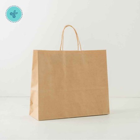 BOLSA PAPEL ASA KRAFT L HORIZONTAL 33X26X12CM (12UND)