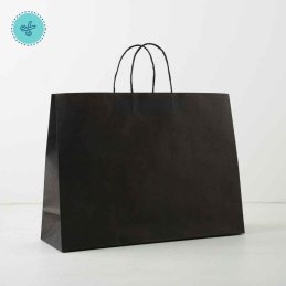 BOLSA PAPEL ASA NEGRO XL HORIZONTAL 41X31X13CM (12UND)
