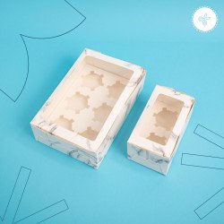 CAJAS DE 6 CUPCAKES MARMOL 9.5X6.3X3 (12UND)