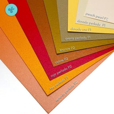 CART PERLADA NARANJA PERLADO 285GR 12"X12"
