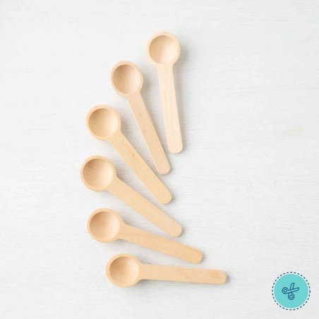 CUCHARITAS DE MADERA PARA SALES Y ESPECIAS 8.5CM (6 PZAS) 
