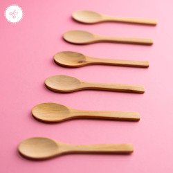 CUCHARITAS DE MADERA BAMBU 5" - 6 UND