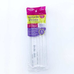 BARRAS DE SILICONE GRUESAS  11.2mm X 200mm, 5 PIEZAS