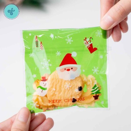 BOLSA CELOFAN DE NAVIDAD SANTA 4x4" -10x10cm (100UND)