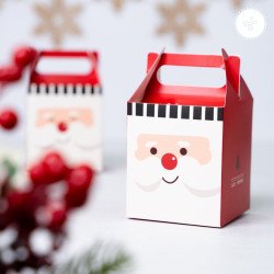 CAJA CON ASA NAVIDAD SANTA, PB002 10x9x9cm (6UND)