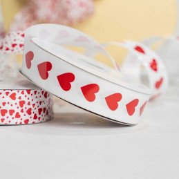 CINTA PAPEL LINEA CORAZONES GRANDES 32MM 1 1/4" 100 YRDS