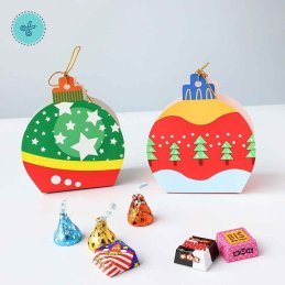 CAJITAS ADORNOS DE NAVIDAD 7X5X11CM (12UND) ESFERAS