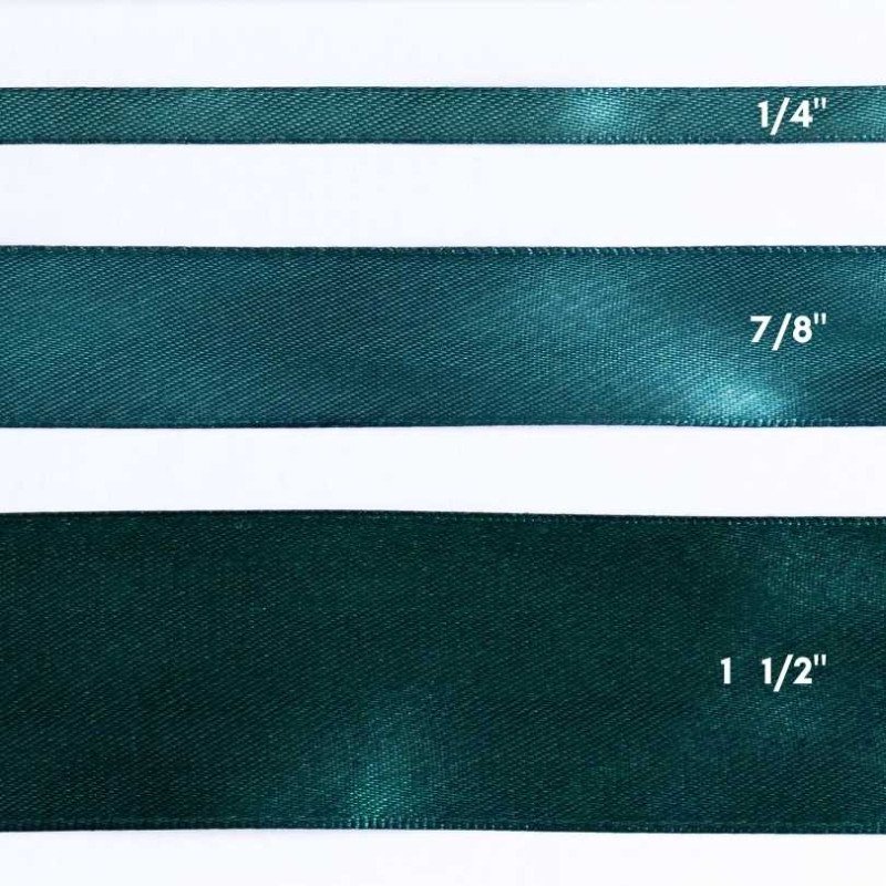 CINTA SATIN 7/8" VERDE ESMERALDA  25yd