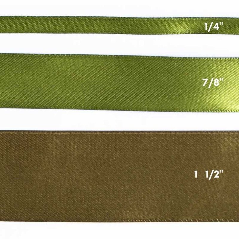 CINTA SATIN 7/8" VERDE OLIVA  25yd