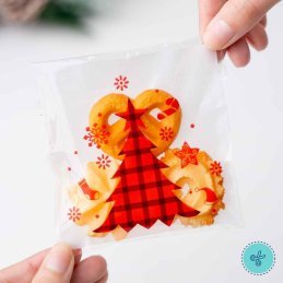 BOLSA CELOFAN DE NAVIDAD ARBOL 4x4" -10x10cm (100UND)