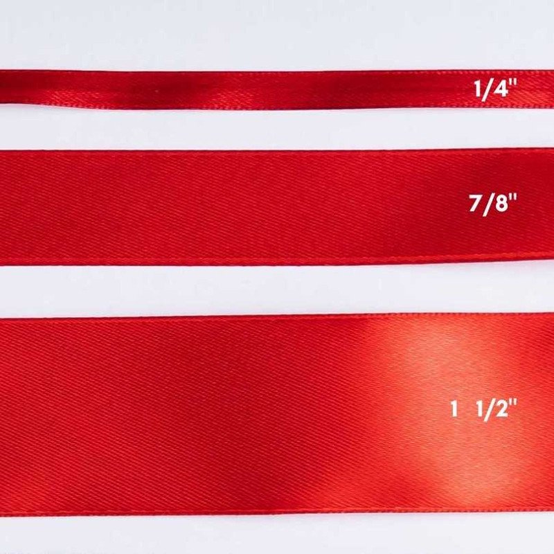 CINTA SATIN 1 1/2" ROJO 50yd