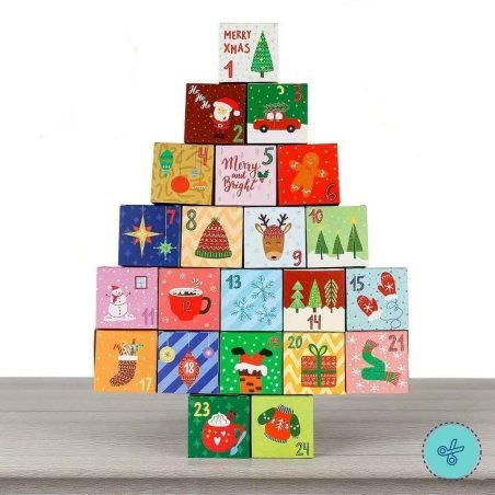 CALENDARIO DE ADVIENTO HOLIDAY CLASSIC 7X7X7CM (24UND)