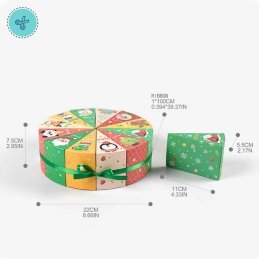 CALENDARIO DE ADVIENTO REDONDO 5.5X11X7.5CM (12UND)