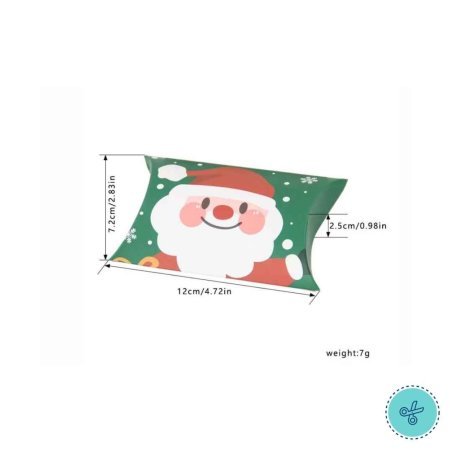 PILLOW BOX NAVIDAD 12X7.2X2.5CM - 12UND
