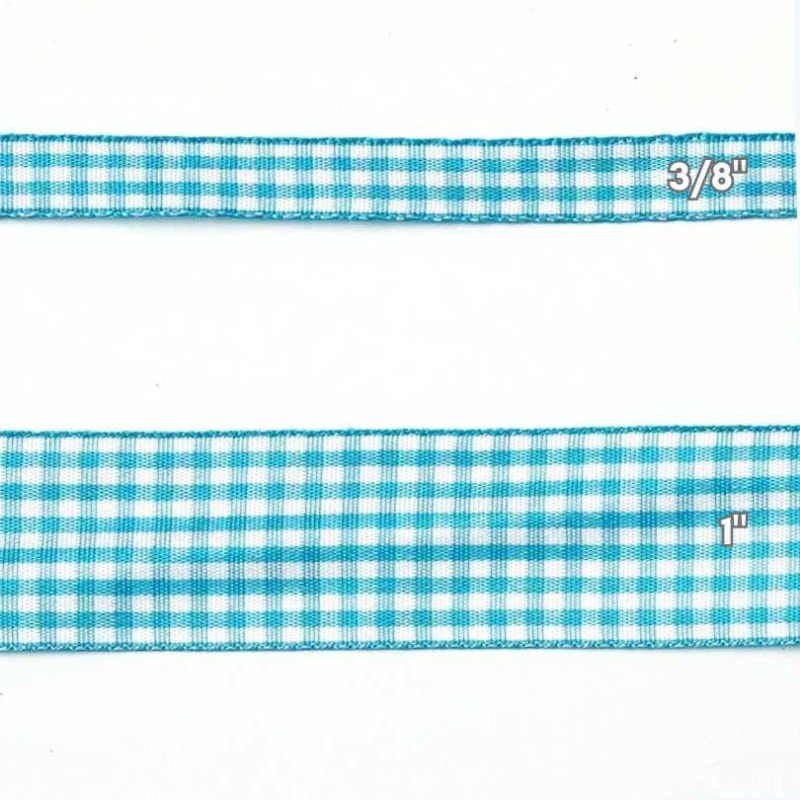 CINTAS GINGHAM 1" AQUA  50yd