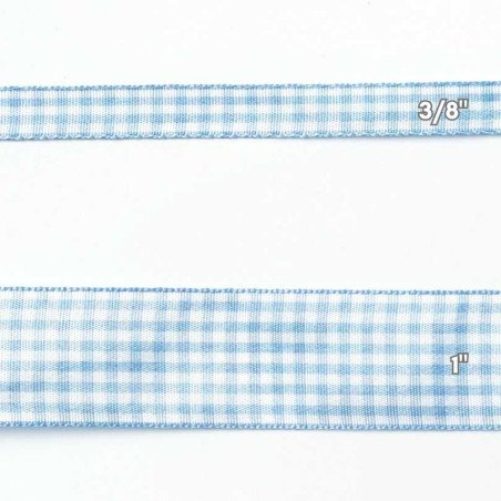 CINTAS GINGHAM 1" CELESTE  50yd