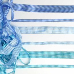 CINTAS GINGHAM 1" AZUL  50yd