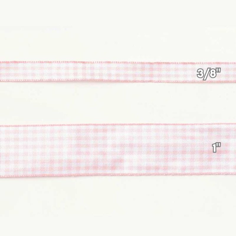 CINTAS GINGHAM 1" ROSADO 50yd