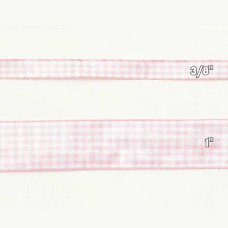 CINTAS GINGHAM 1" ROSADO 50yd