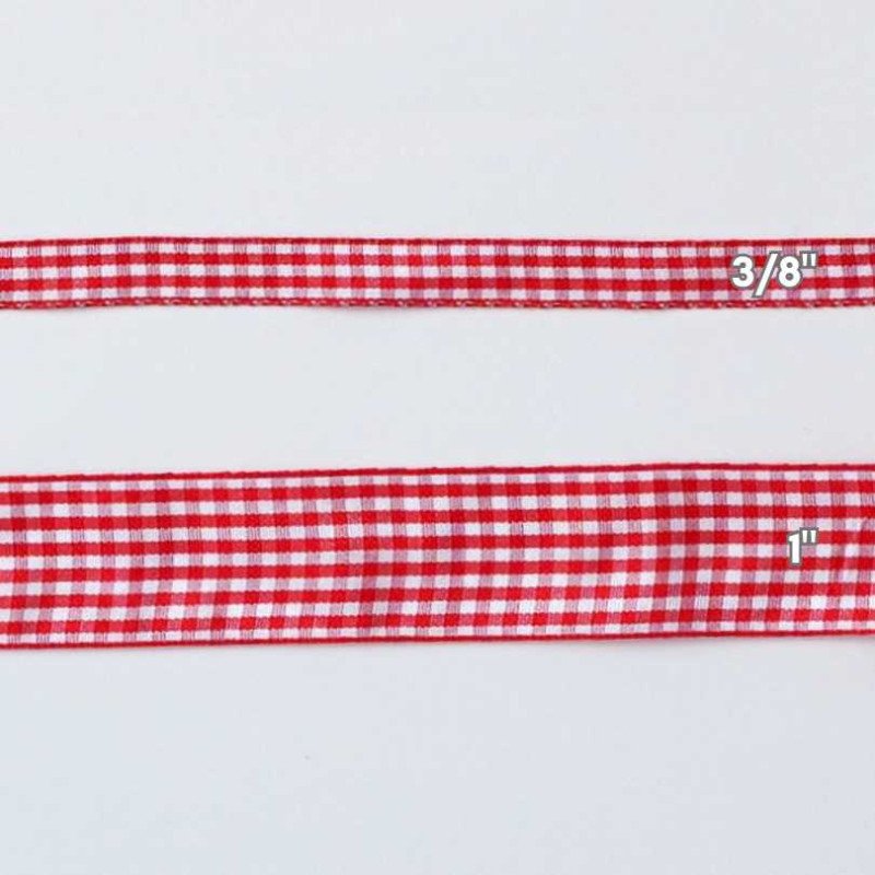 CINTAS GINGHAM 1" ROJO 50yd