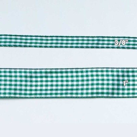 CINTAS GINGHAM 1" VERDE ESMERALDA 50yd