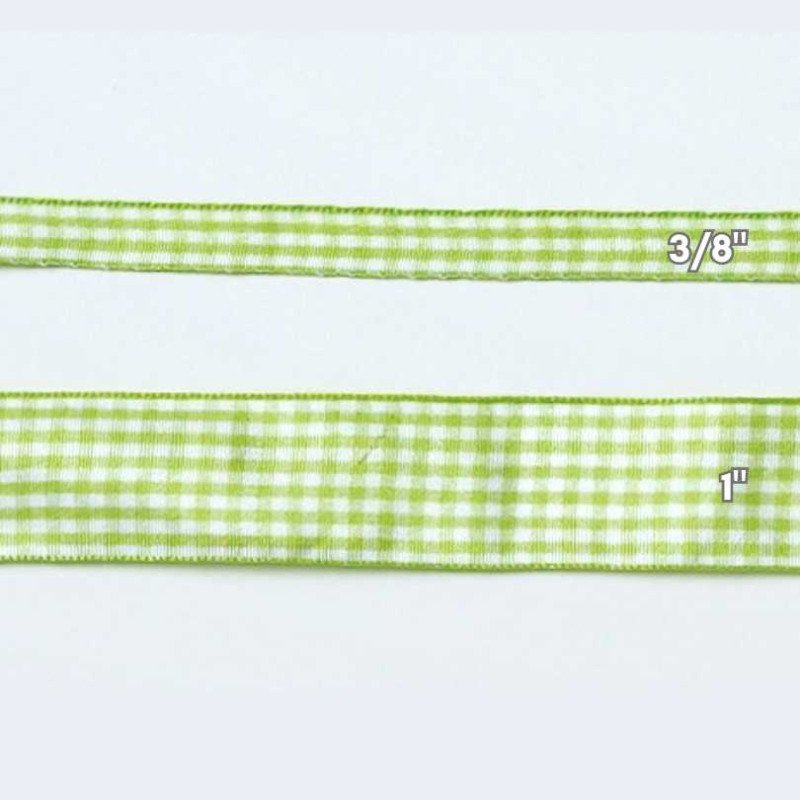 CINTAS GINGHAM 1" VERDE MANZANA 50yd
