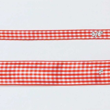 CINTAS GINGHAM  3/8" NARANJA 50yd