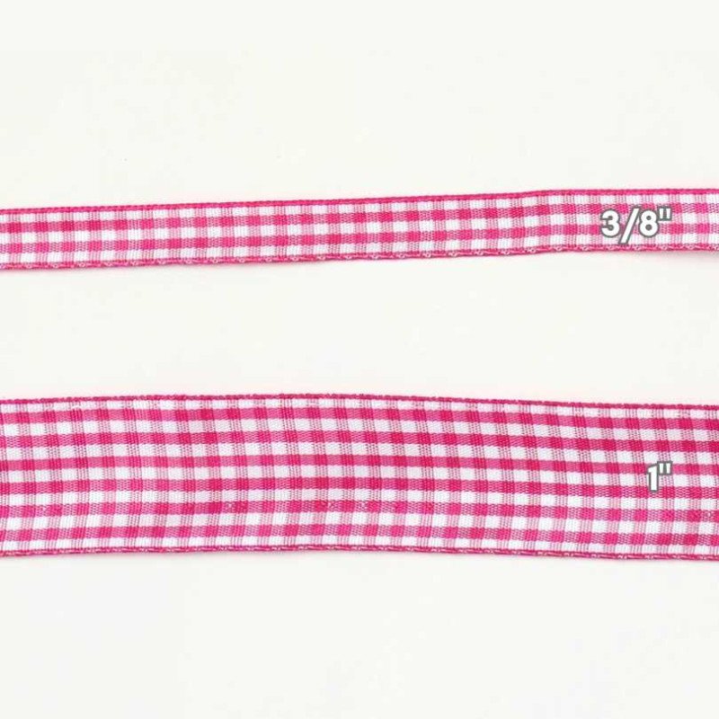 CINTAS GINGHAM  3/8" FUCSIA  50yd