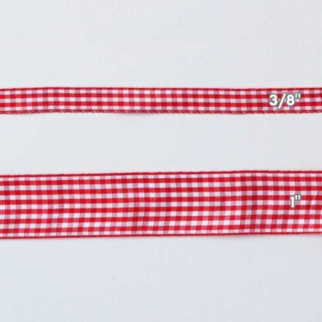 CINTAS GINGHAM  3/8" ROJO 50yd