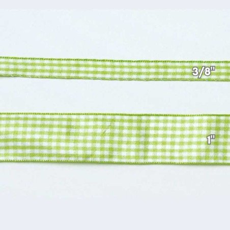 CINTAS GINGHAM  3/8" VERDE MANZANA 50yd