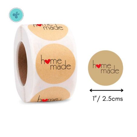STICKERS KRAFT HOME MADE, B-2-HM, 500 UND, 1"