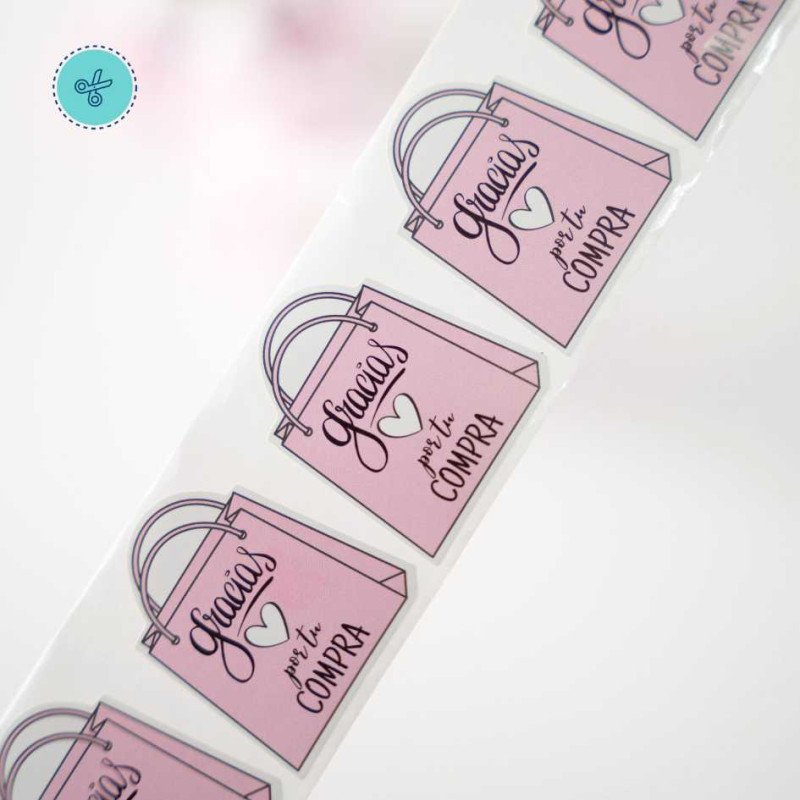 STICKERS BOLSA SHOPPING, CR-X-GR001, 500 UND, 1.5"