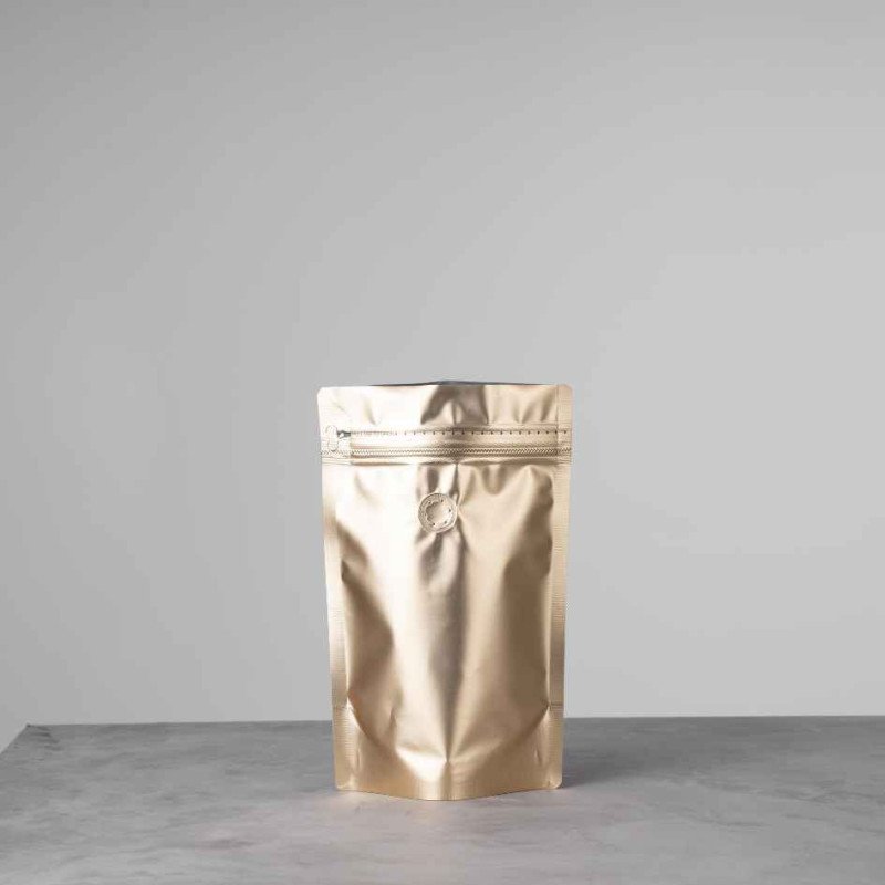 BOLSAS DE CAFE STAND UP 250g DORADAS (50und)