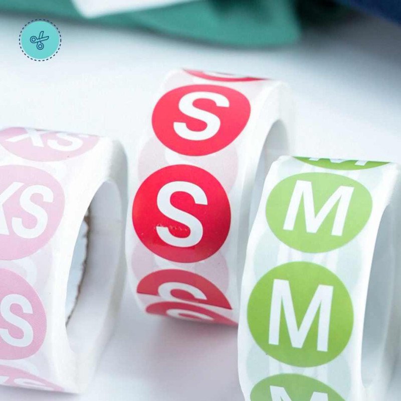 STICKERS TALLA S, 500UND, 1"