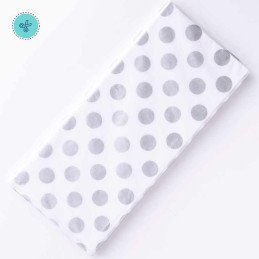 TISSUE BLANCO - BOLAS PLATEADAS, 10 pliegos, 20x26"