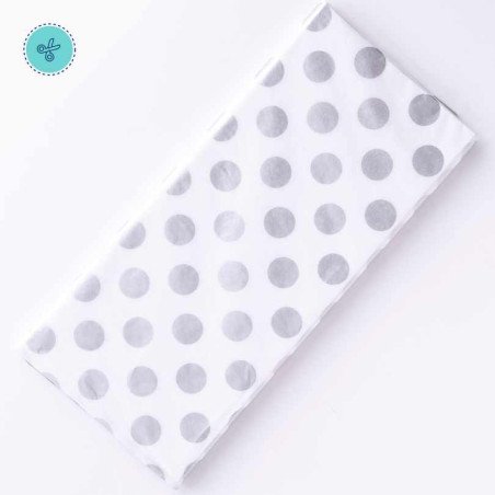 TISSUE BLANCO - BOLAS PLATEADAS, 10 pliegos, 20x26"